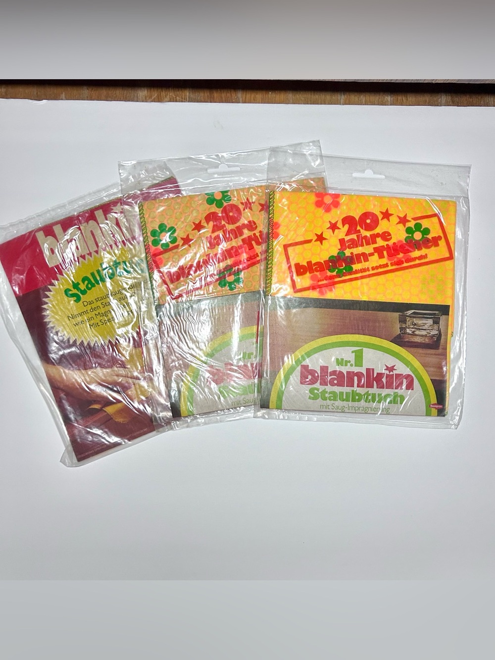 Mr. Blankin Staubtuch (dusting cloths) Vintage 1970’s 3-packs